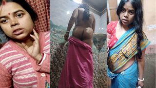 Sexy Bengali Boudi Bath & Dress Change Show Pussy